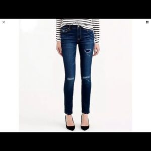 J.Crew Reid Distressed Jeans Sz 24 Dark Wash Straight 29” Inseam